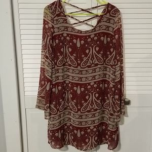 Beautiful red and cream dress